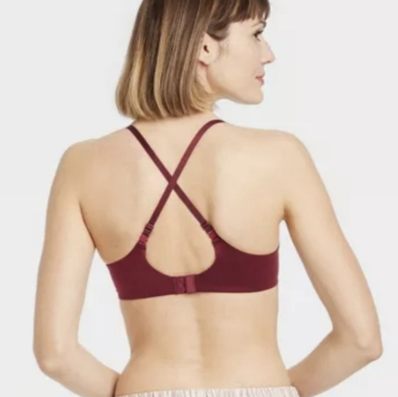 Auden Icon Full Coverage Underwire Convertible Tshirt Bra RacerBack Plum- sz 32B - Picture 6 of 7